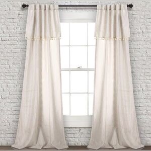 LUSH DECOR Ivy Tassel window curtains panels (2) 84 long X 40 wide